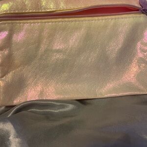 Ipsy Iridescent Pink and Cream Cosmetic Bag